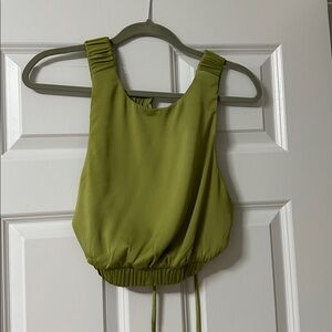 Lulu's Sage Green Ruched Strap Top